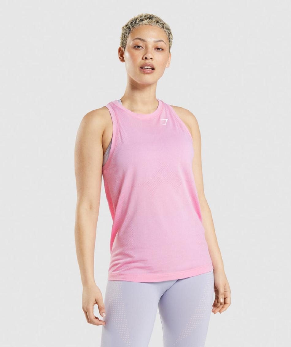 Camiseta Tirantes Gymshark Vital Seamless 2.0 Light Loose Mujer Rosas | CO 2349BEX